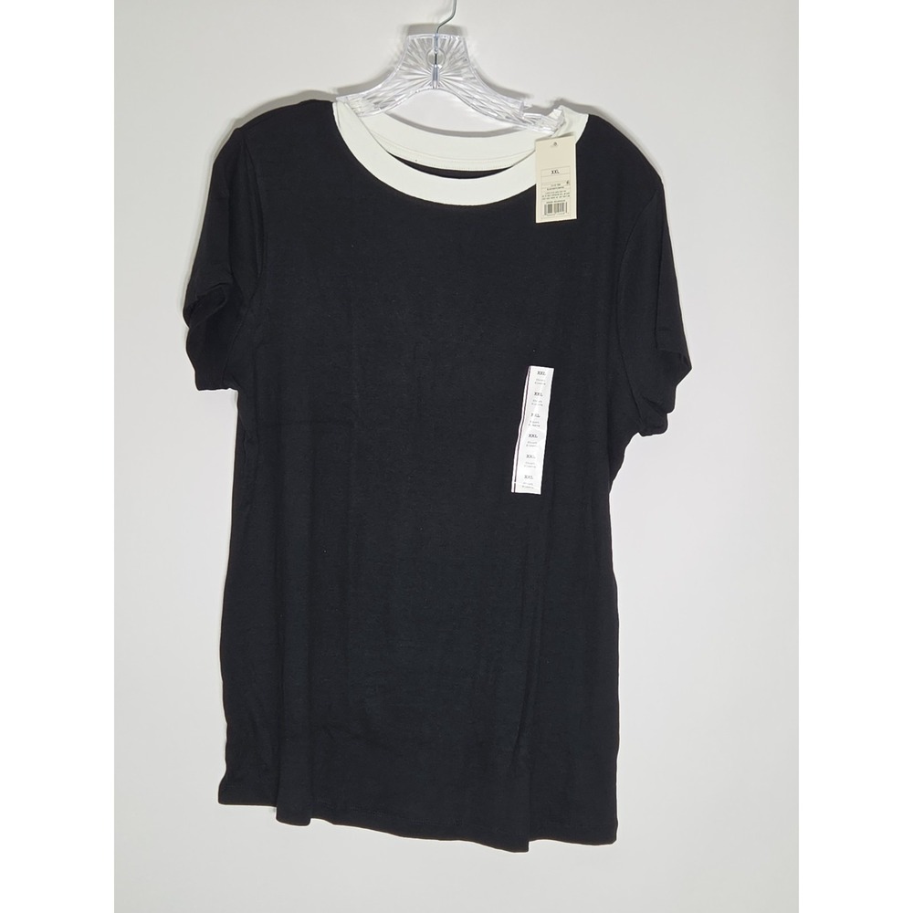 NWT A New Day Women's XXL Black Crew Neck T-Shirt Cotton Blend Modal Tee NWT - Picture 1 of 4
